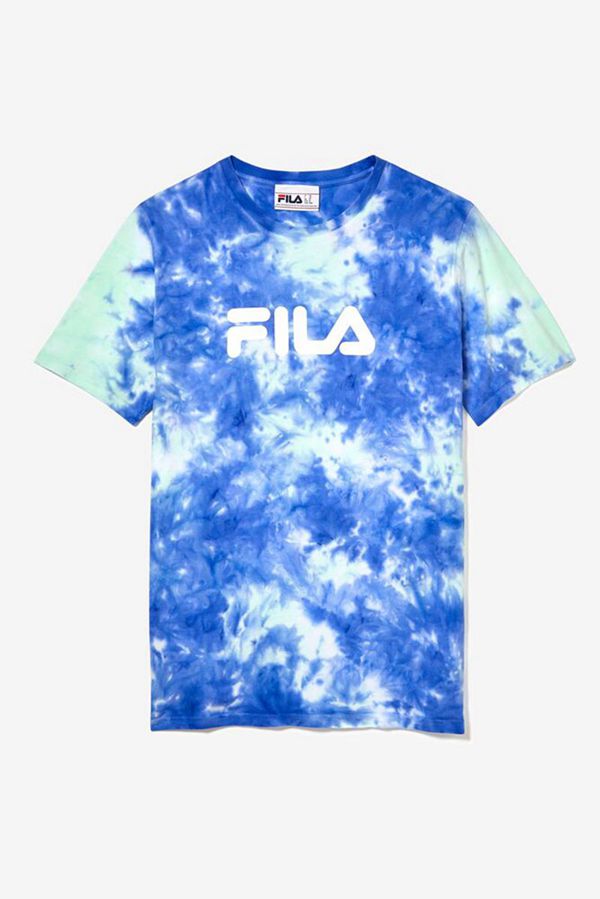 Fila Tričká Panske Modre / Zelene / Biele - Tie Dye Vypredaj - Slovakia 62493-QAWO